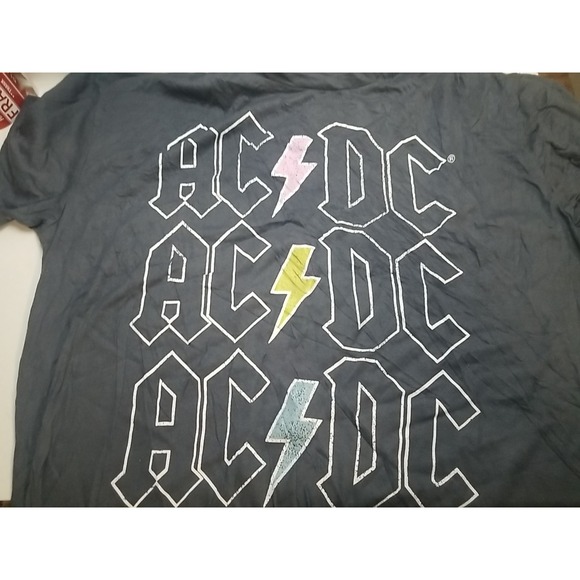 Other - ACDC Short Sleeve Crew Neck Graphic Print Shirt Gray Adult Large